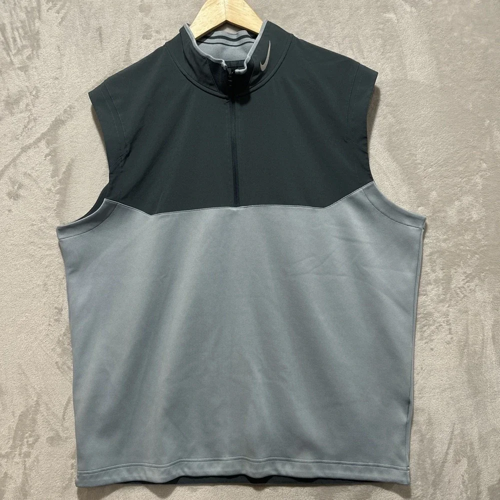 Nike Golf Tour Performance Vest Men's Size XL Gray 1/4 Zip Dri-Fit
